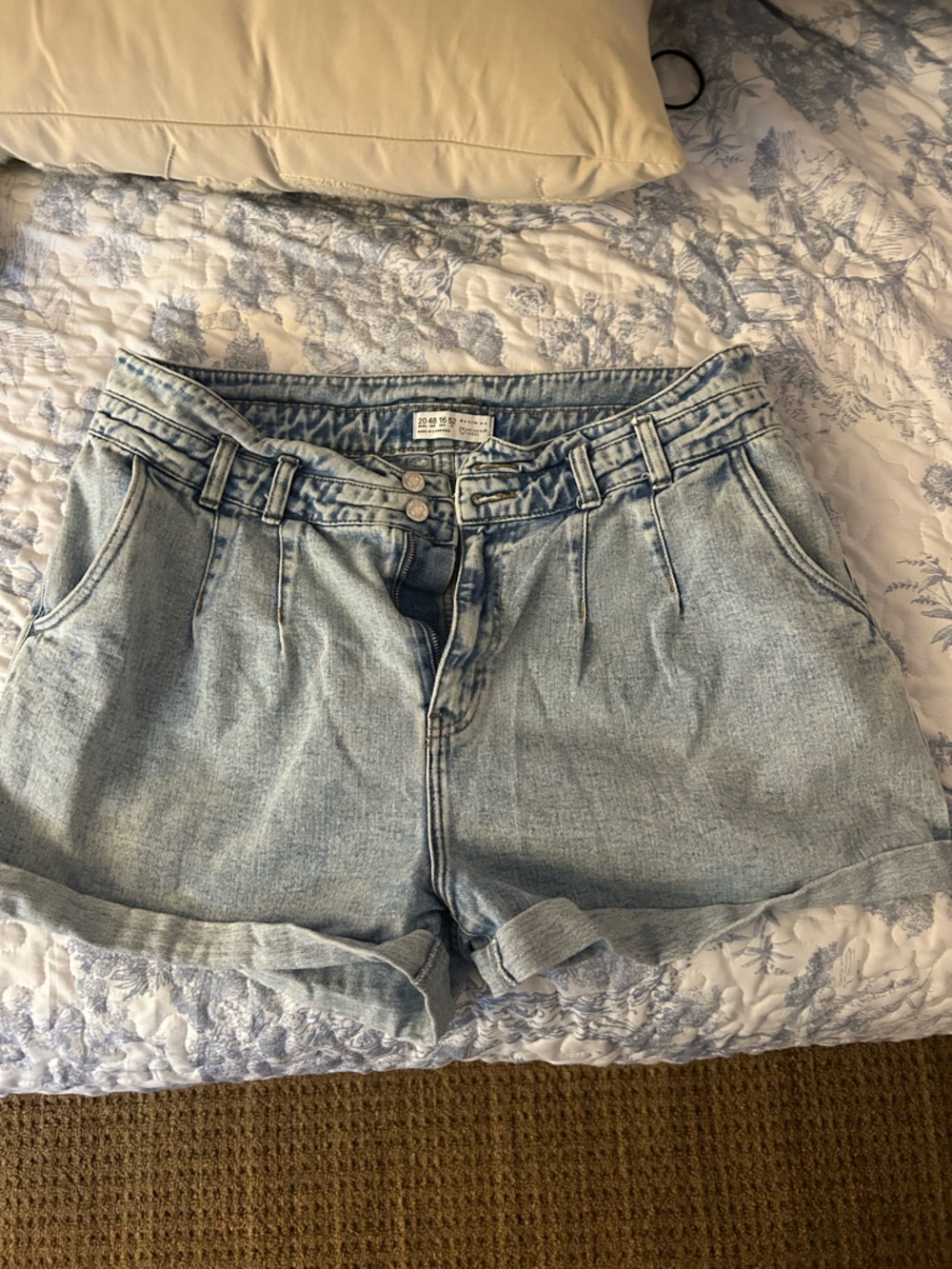 Primark Light Blue Denim Strapless Crop Top
